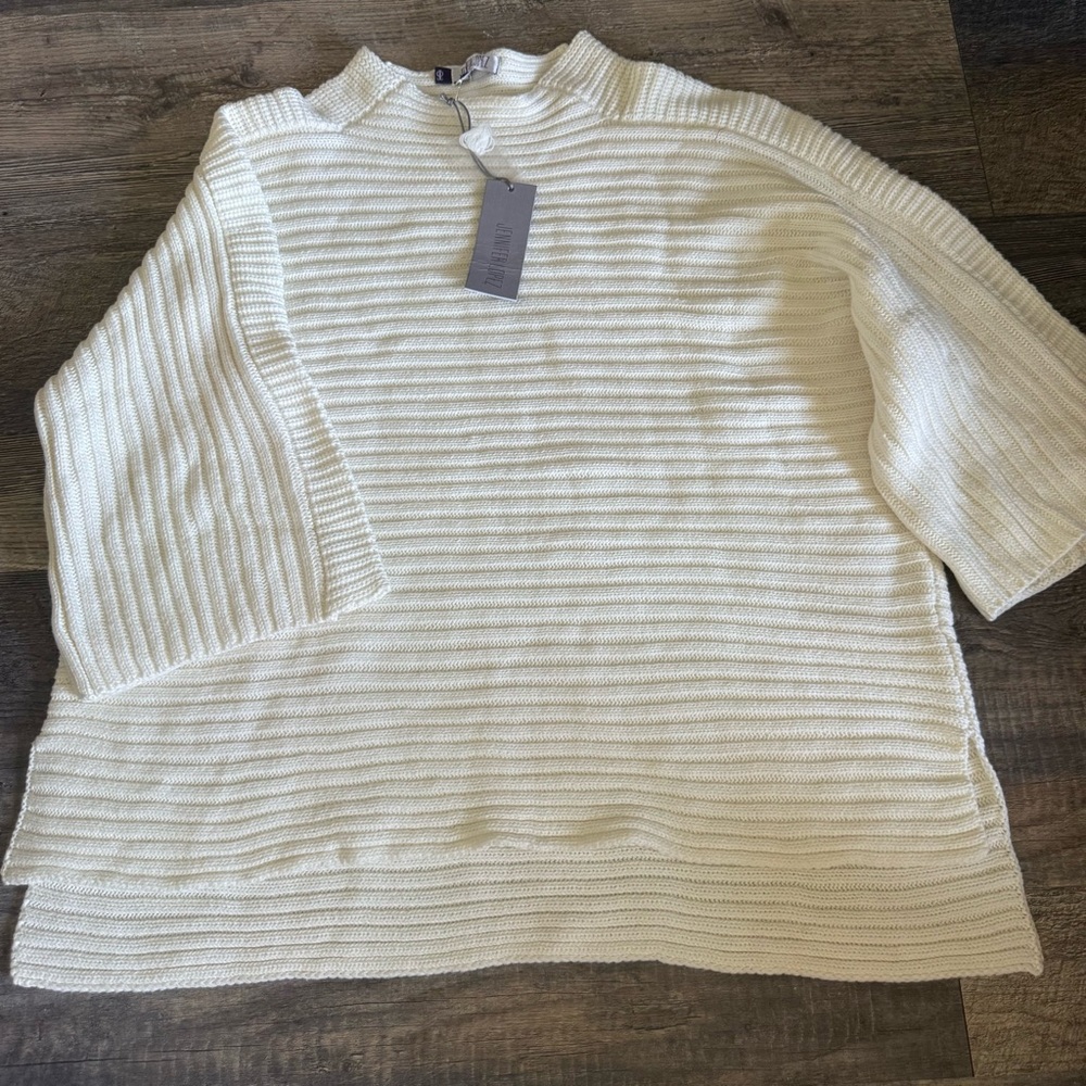 Jennifer Lopez Ivory Knit Top